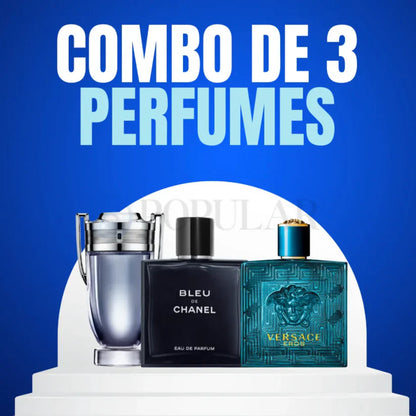 Combo de 3 perfumes - Invictus, Bleu Chanel y Versace Eros (100ml) - [LIQUIDACIÓN DE INVENTARIO]